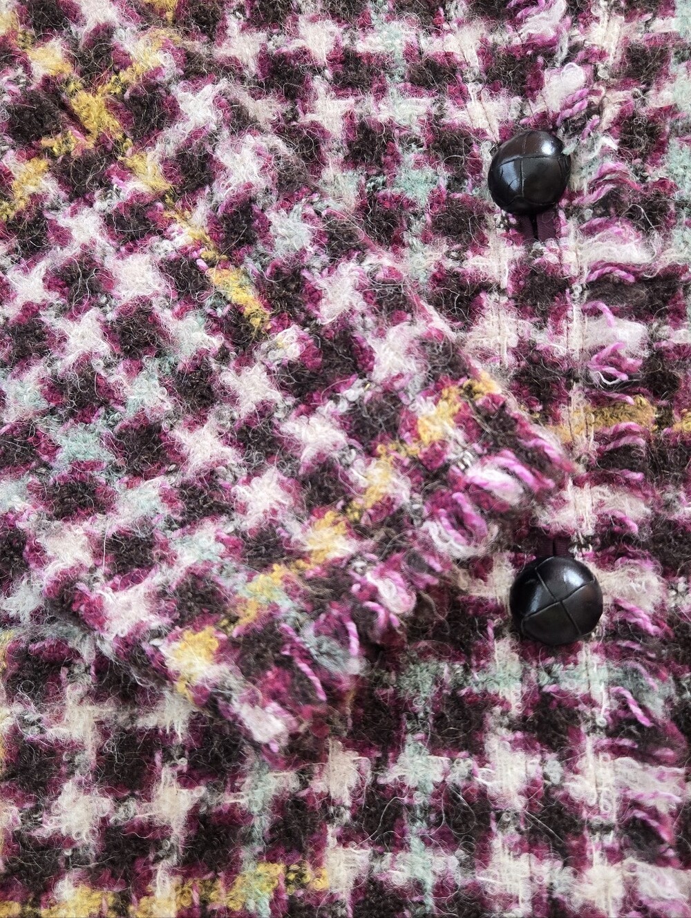 Isabel Marant Dianaly Checked Plaid Tweed Cardigan Coat Fringe Edge FR 40 US 8 - Picture 6 of 9